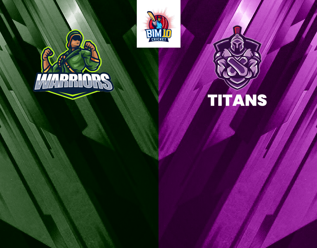 Match 28 of barbados t10: warriors vs titans banner