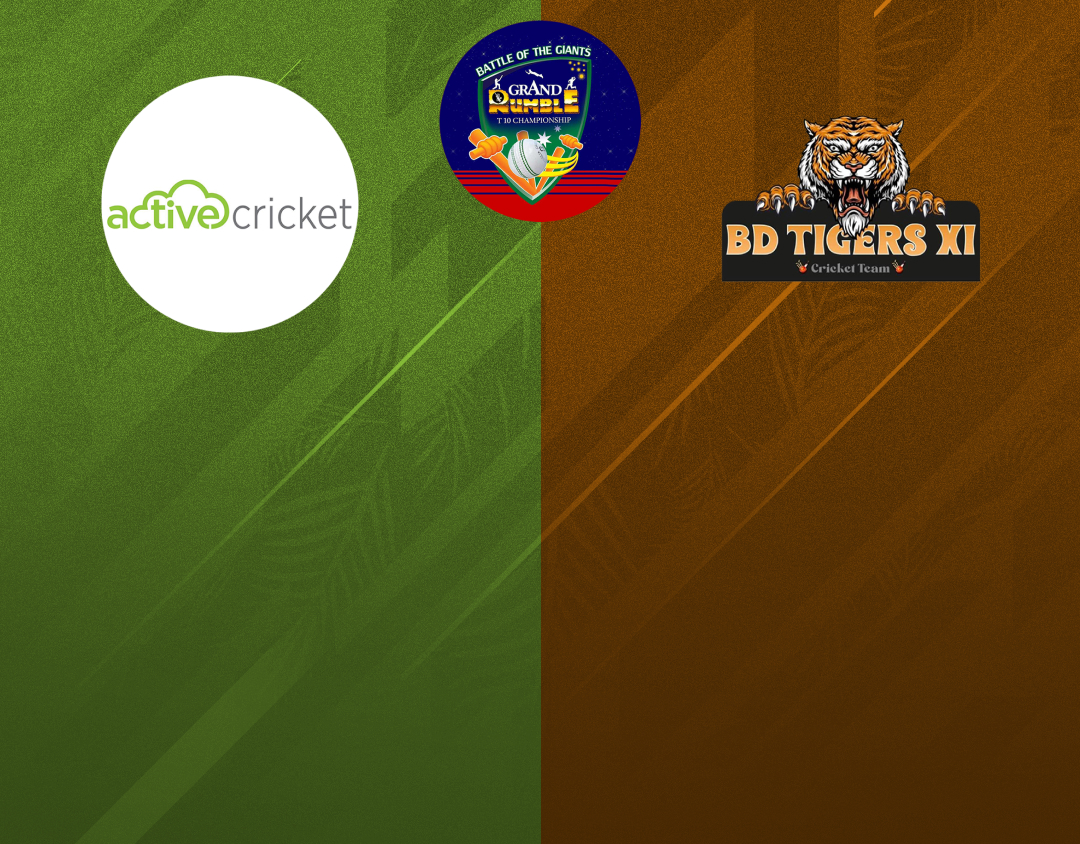 Match 28 of grand rumble t10 championship: active cc vs bangladesh tigers banner