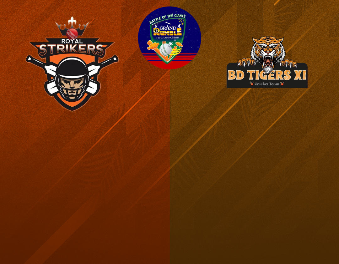 Match 3 of grand rumble t10 championship: royal strikers cc vs bangladesh tigers banner