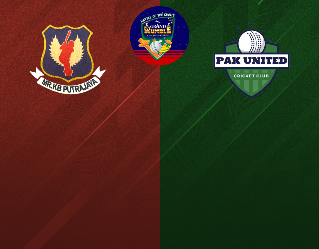 Match 4 of grand rumble t10 championship: mr kb putrajaya cc vs pak united cc banner