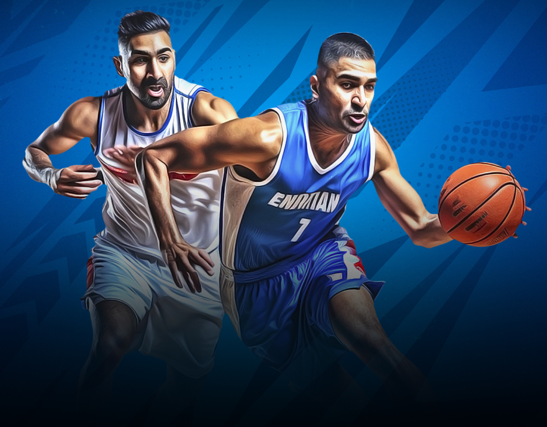 Match #10 of 73rd men's sr. National basketball championship banner