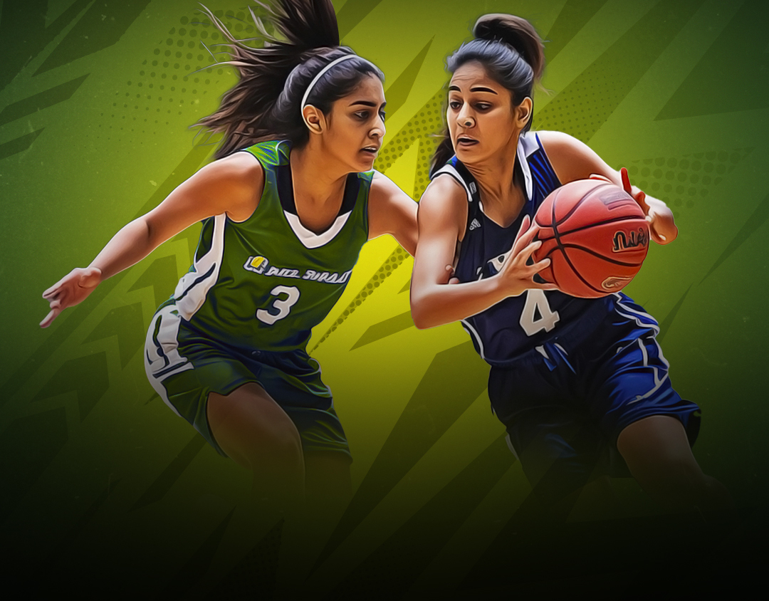 Match #12 of 73rd women's sr. National basketball championship banner