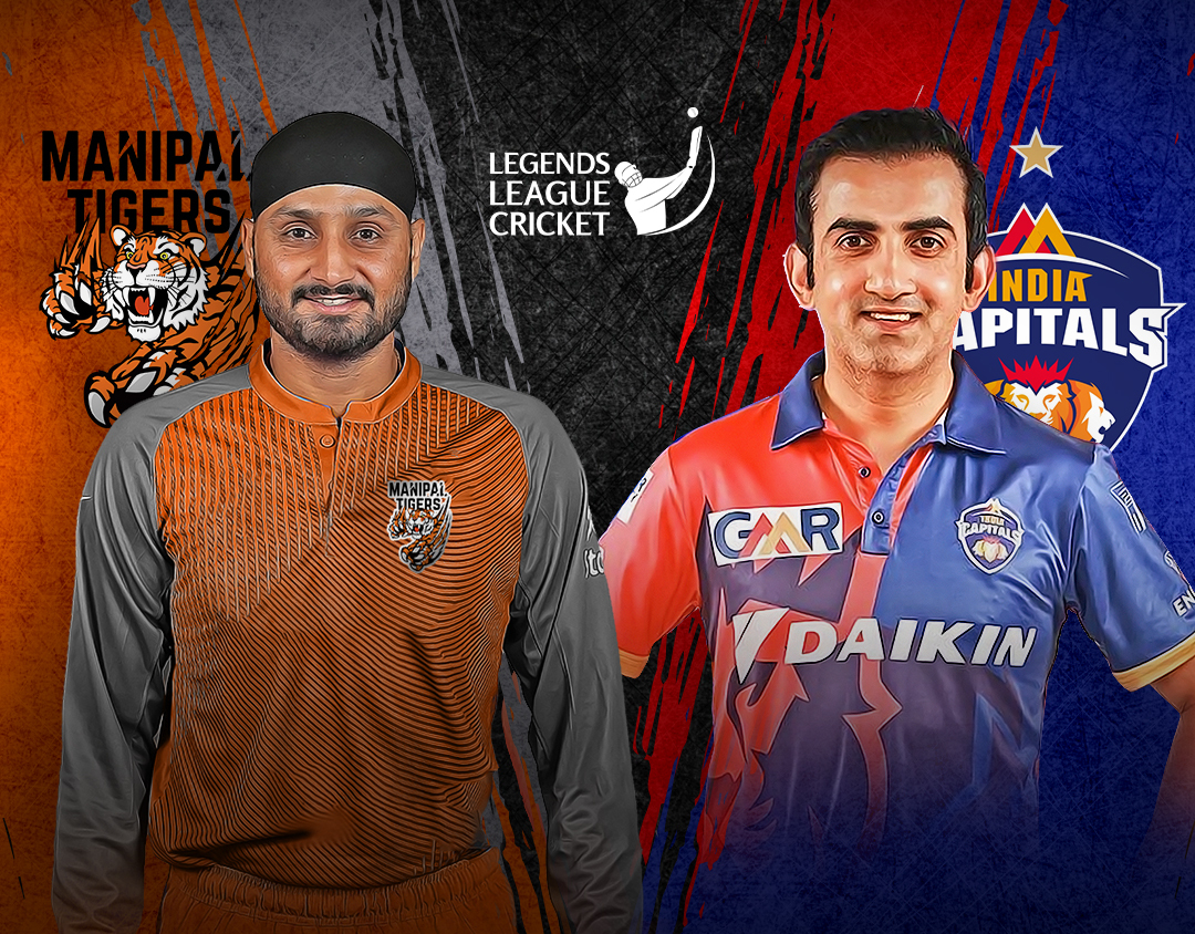 Qualifier 2 of legends league cricket, 2023: manipal tigers vs india capitals banner