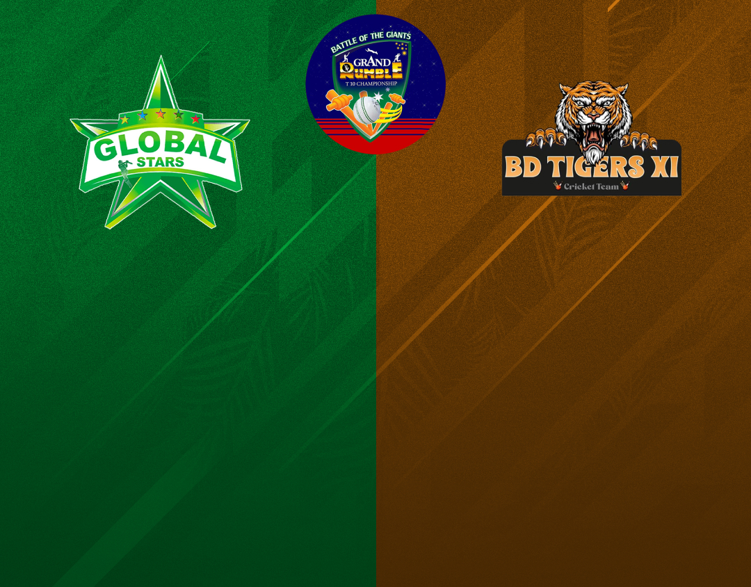 Match 9 of grand rumble t10 championship: global stars cc vs bangladesh tigers banner