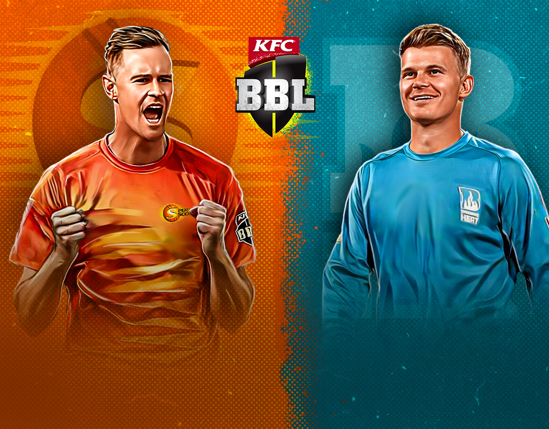 Match 35 of big bash league, 2023-24: perth scorchers vs brisbane heat banner