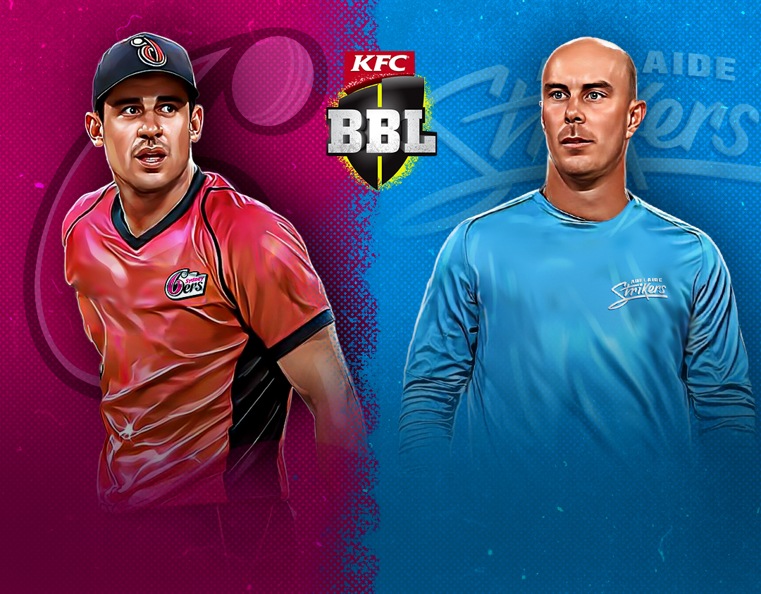 Match 11 of big bash league, 2023-24: sydney sixers vs adelaide strikers banner