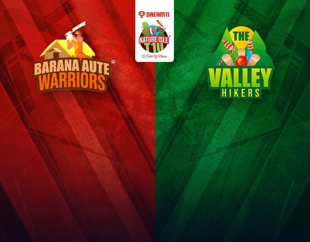 Match 23 of dream11 nature isle t10: barana aute warriors vs the valley hikers banner