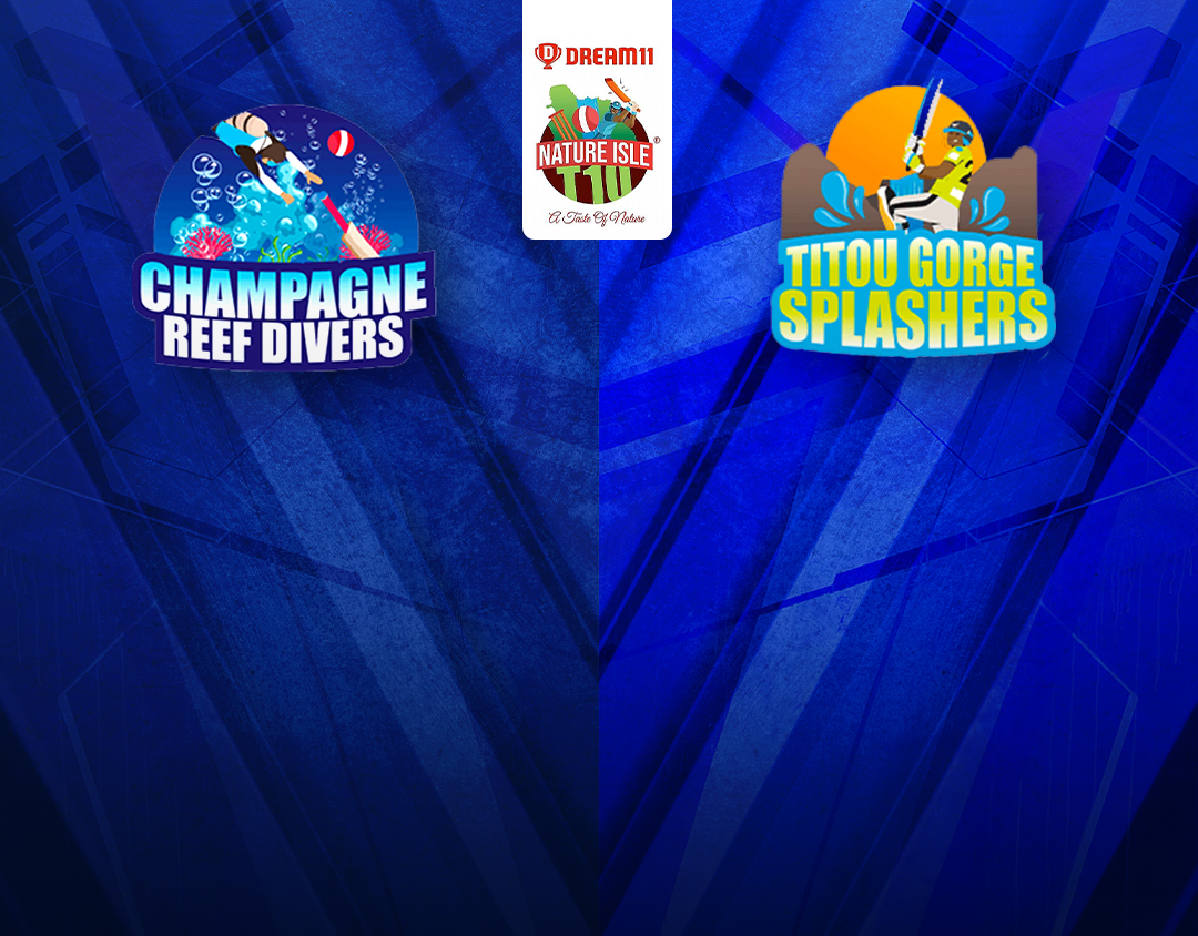 Match 13 of dream11 nature isle t10: champagne reef divers vs titou gorge splashers banner