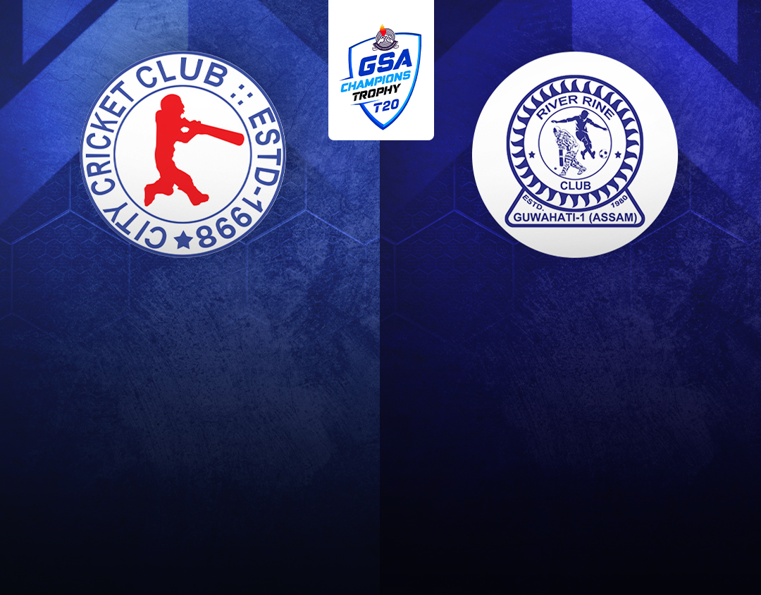 Match 11 of gsa t20 champions trophy, 2023-24: city cricket club vs river rine club banner