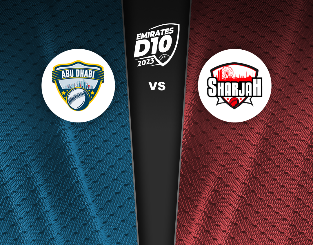 Match 42 of emirates d10 tournament, 2023: abu dhabi vs sharjah banner