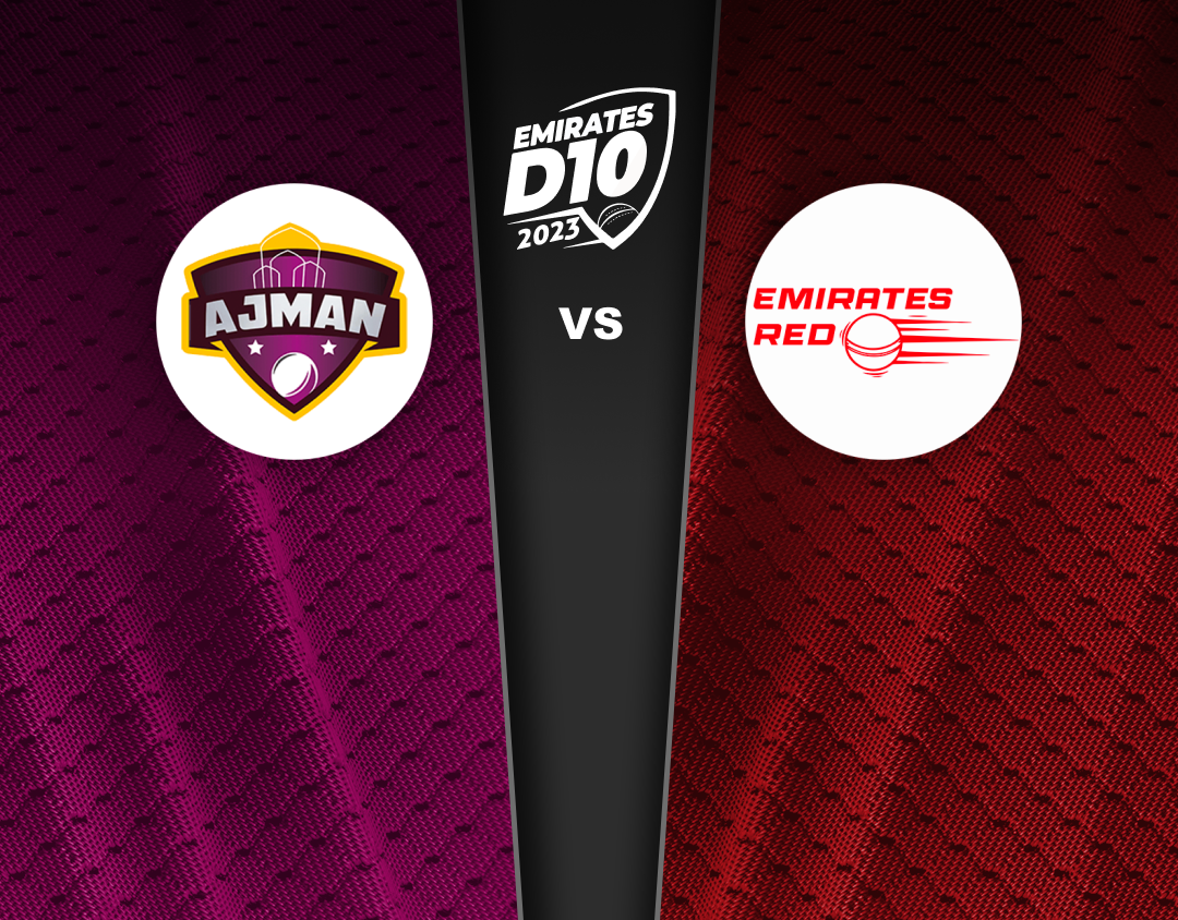 Match 26 of emirates d10 tournament, 2023: ajman vs emirates red banner