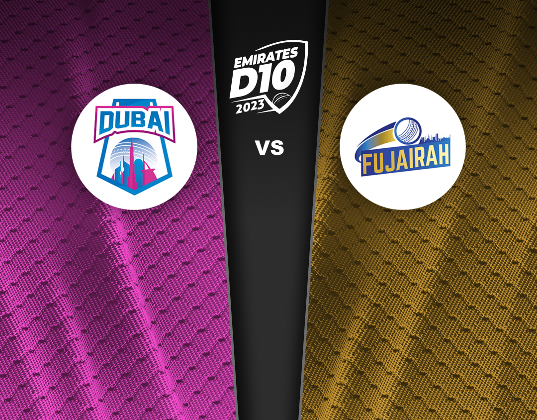 Match 27 of emirates d10 tournament, 2023: dubai vs fujairah banner