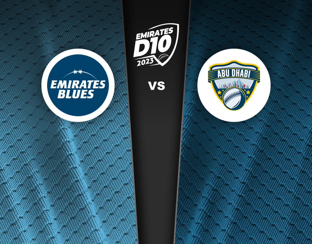 Match 29 of emirates d10 tournament, 2023: emirates blues vs abu dhabi banner