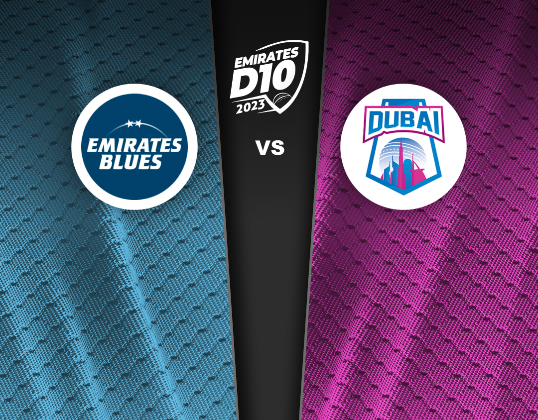Match 36 of emirates d10 tournament, 2023: emirates blues vs dubai banner
