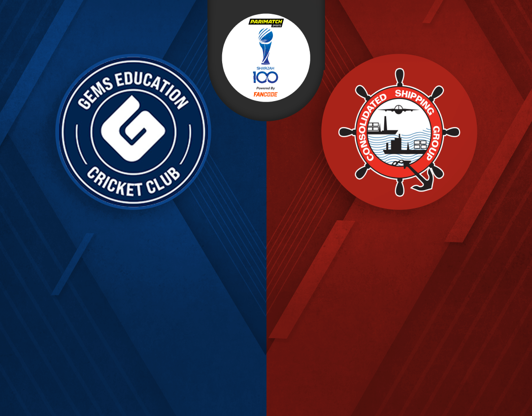 Plate semi final 1 of sharjah 100: gems education cc vs css group banner
