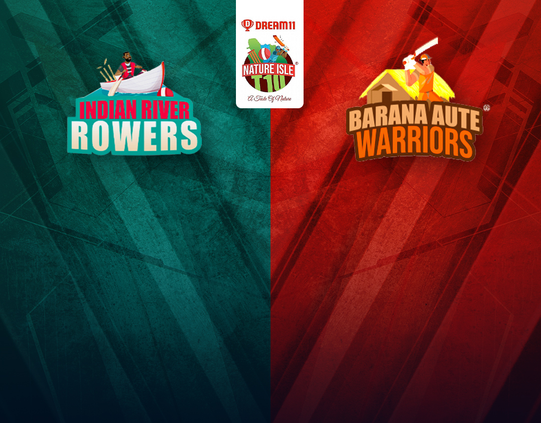 Match 15 of dream11 nature isle t10: indian river rowers vs barana aute warriors banner