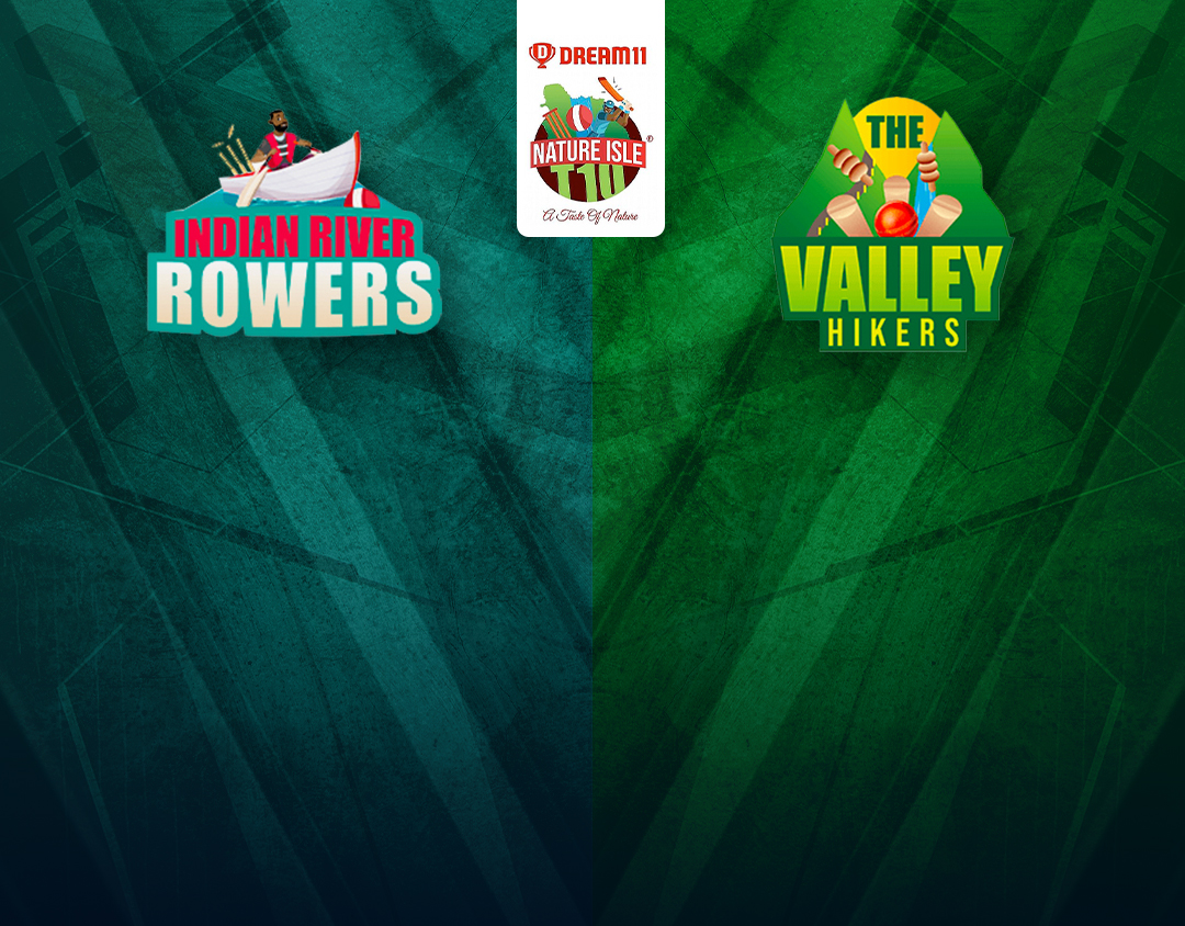 Match 2 of dream11 nature isle t10: indian river rowers vs the valley hikers banner