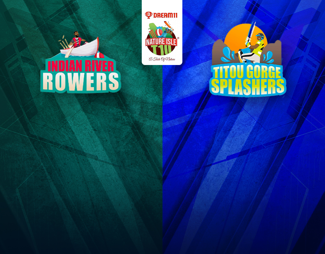 Match 19 of dream11 nature isle t10: indian river rowers vs titou gorge splashers banner
