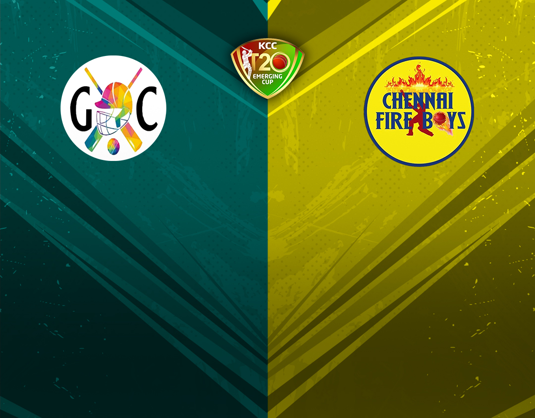 Match 22 of kcc emerging t20 league, 2023: global champs vs chennai fire boys banner