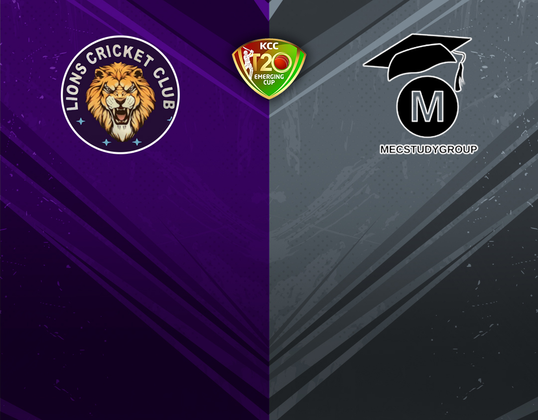 Match 14 of kcc emerging t20 league, 2023: gujarat lions cc vs mec study group banner