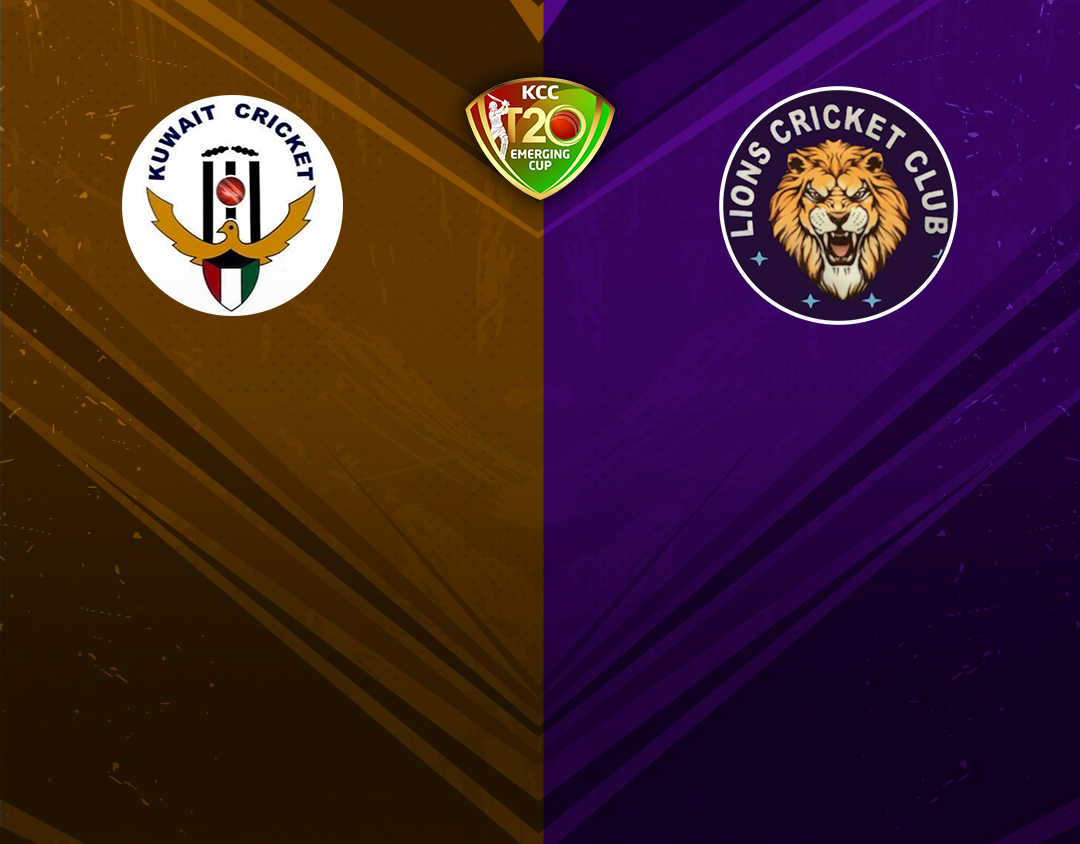 Match 24 of kcc emerging t20 league, 2023: kuwait nationals vs gujarat lions cc banner