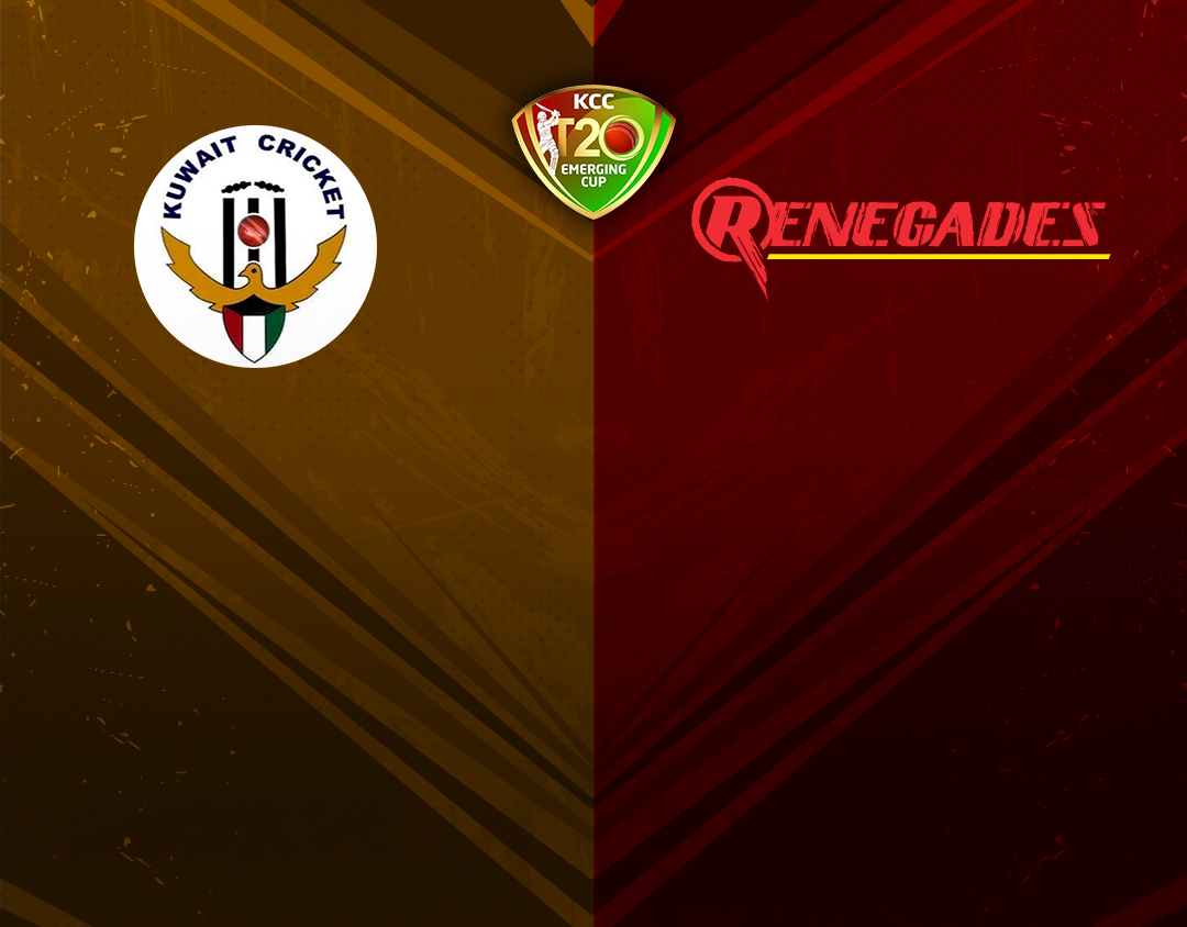 Match 13 of kcc emerging t20 league, 2023: kuwait nationals vs renegades cc banner
