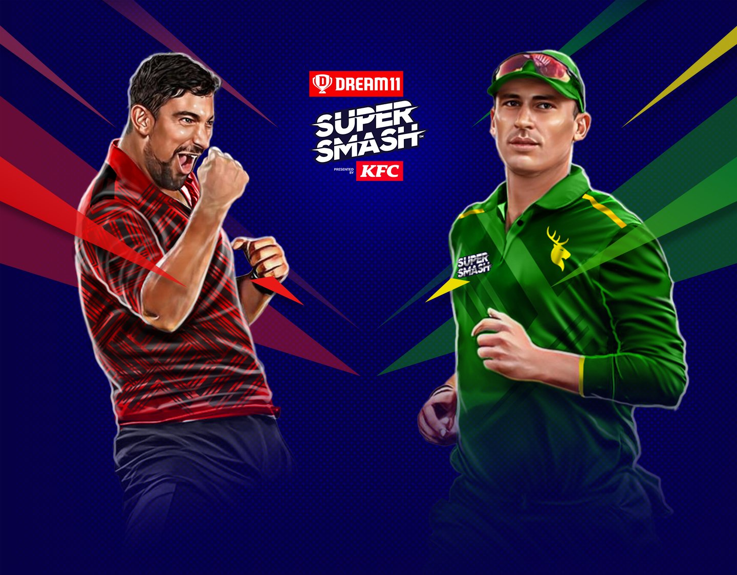 Match 14 of dream11 super smash, 2023-24: canterbury vs central stags banner