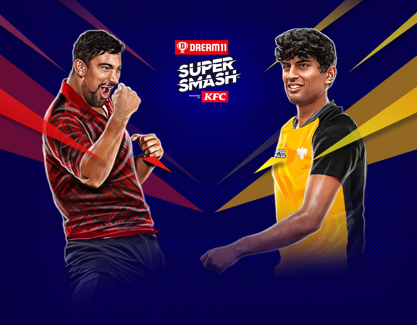 Match 20 of dream11 super smash, 2023-24: canterbury vs wellington firebirds banner