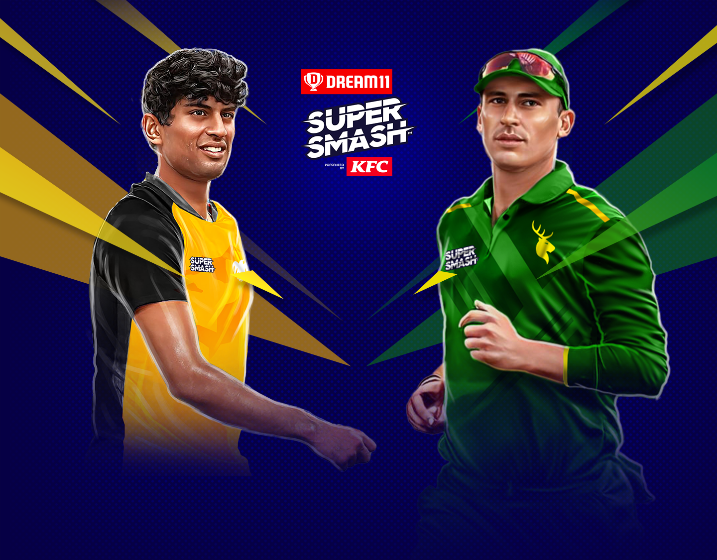 Match 22 of dream11 super smash, 2023-24: wellington firebirds vs central stags banner