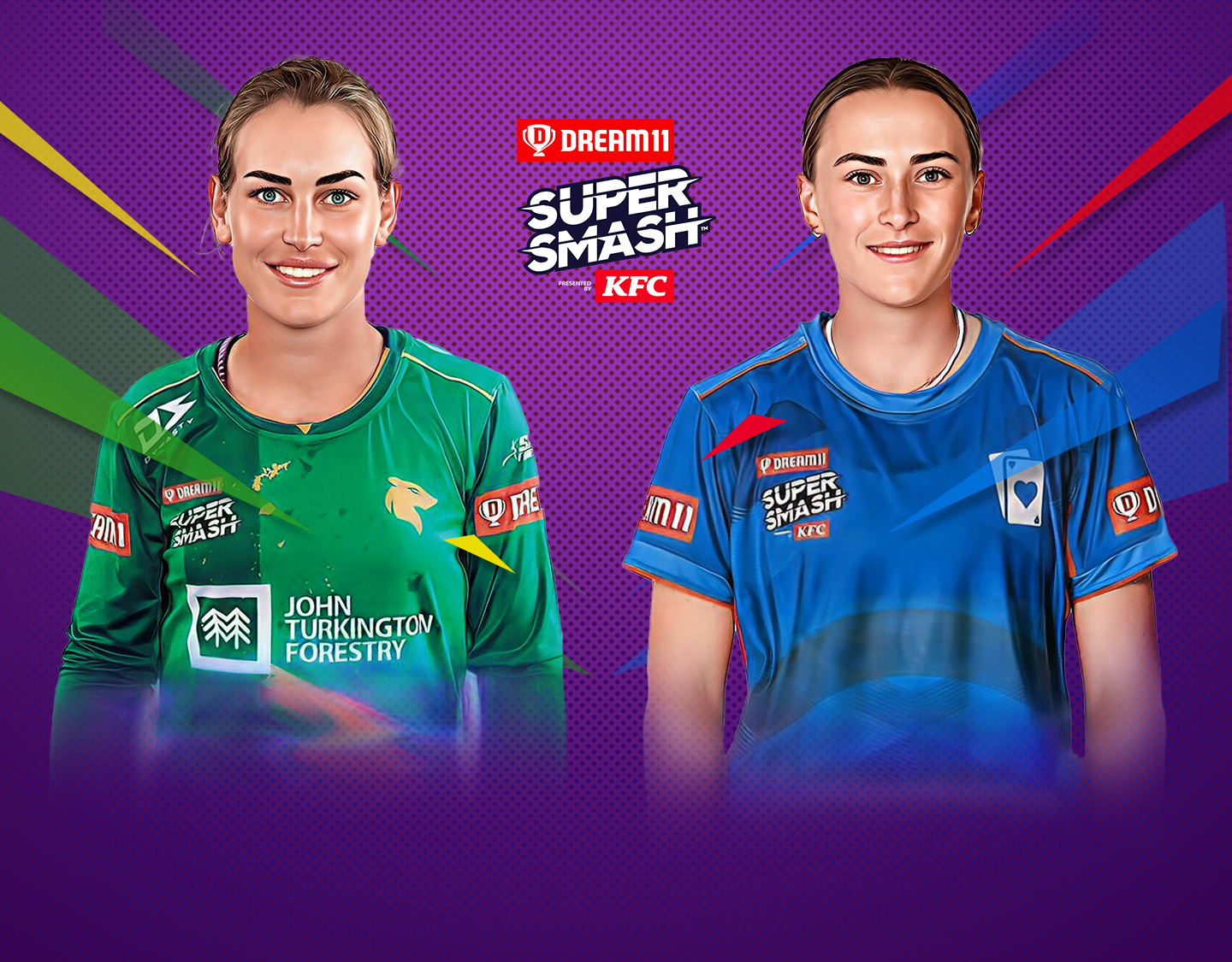 Match 8 of dream11 women's super smash, 2023-24: central hinds vs auckland hearts banner