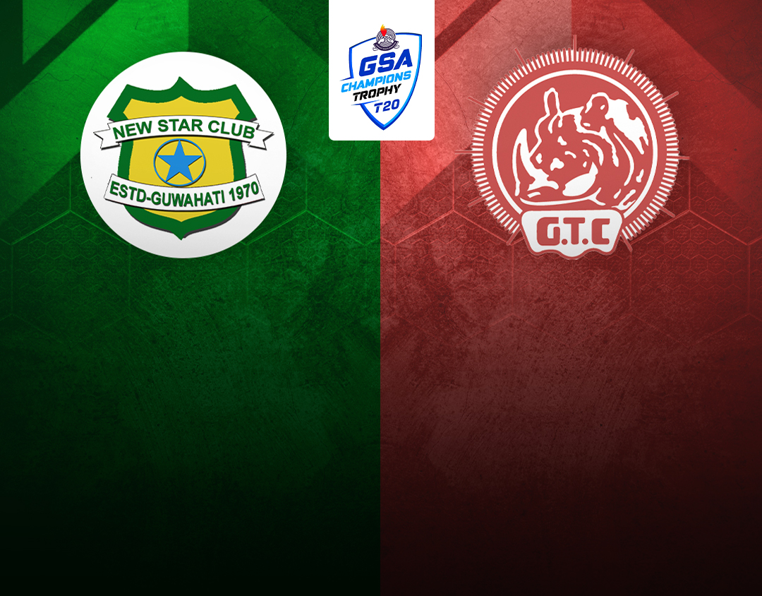 Match 10 of gsa t20 champions trophy, 2023-24: new star club vs gauhati town club banner