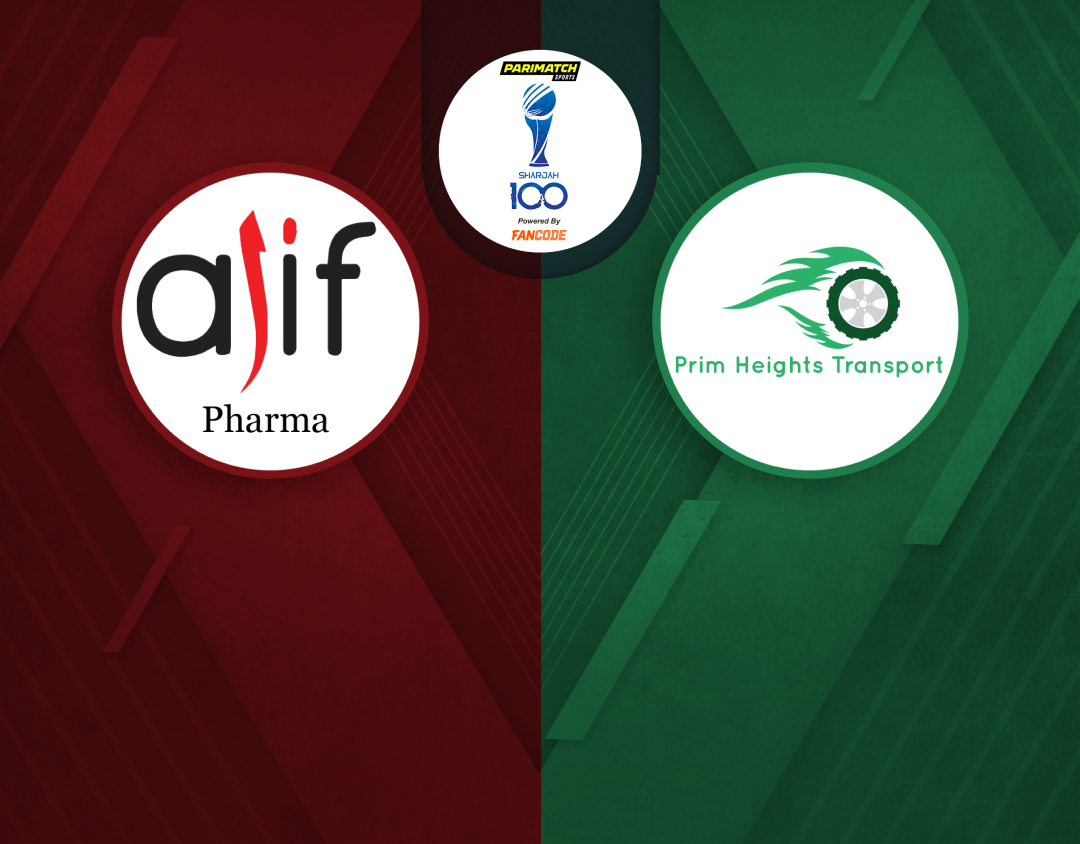 Match 5 of sharjah 100: alif pharma vs prim height transport banner