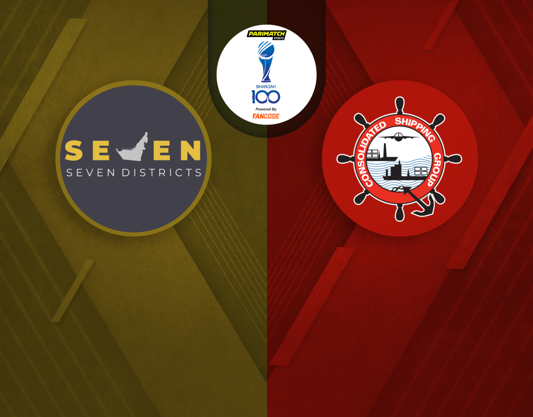 Match 18 of sharjah 100: seven districts vs css group banner