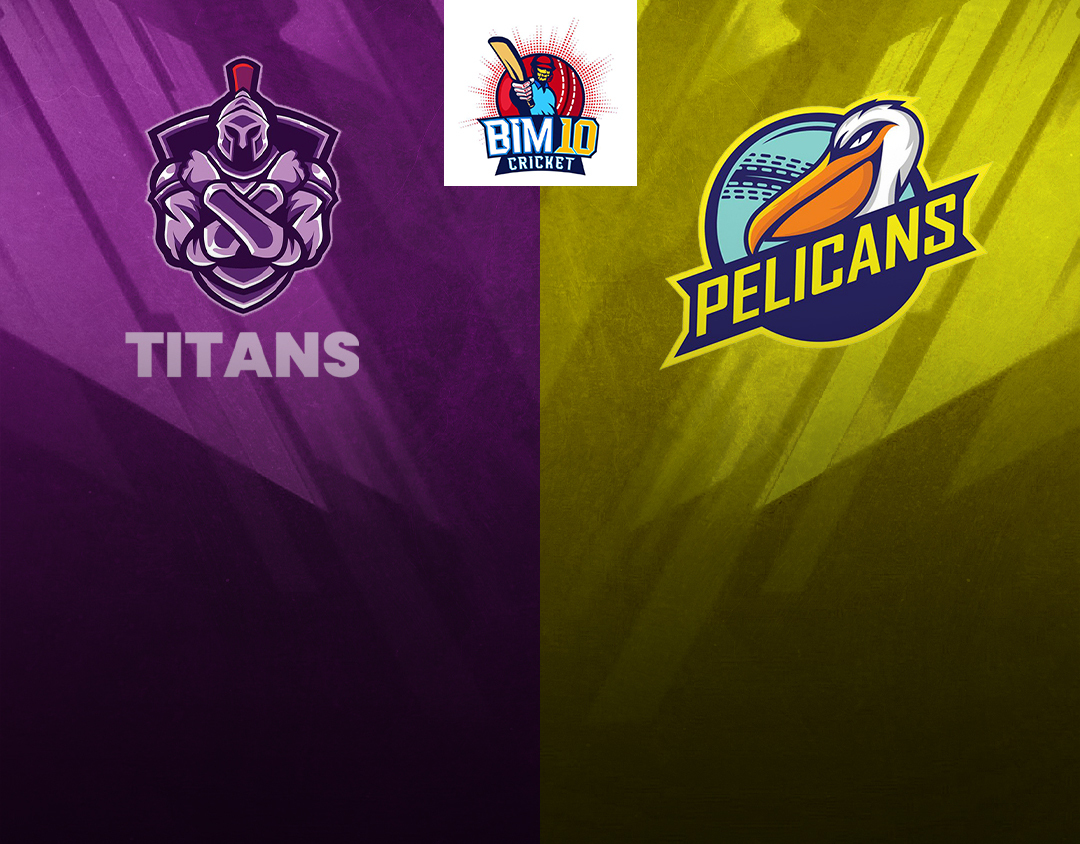 Match 3 of barbados t10: titans vs pelicans banner
