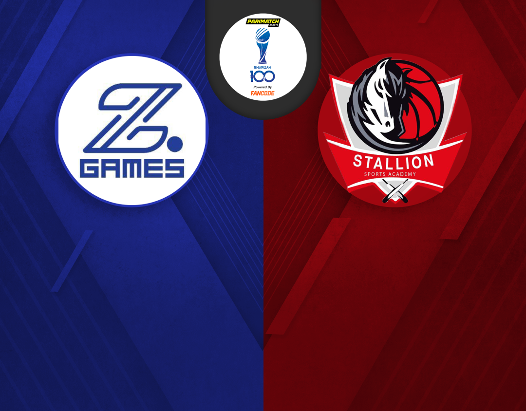 Cup quarter final - 3 of sharjah 100: z games strikers vs stallions sports academy banner