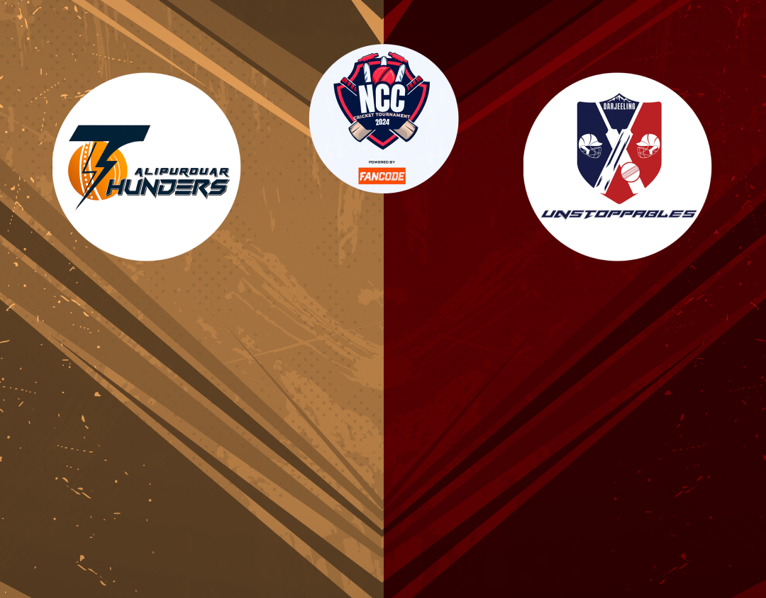 1st semi-final of ncc kolkata t20 tournament, 2024: alipurduar thunders vs darjeeling unstoppables banner