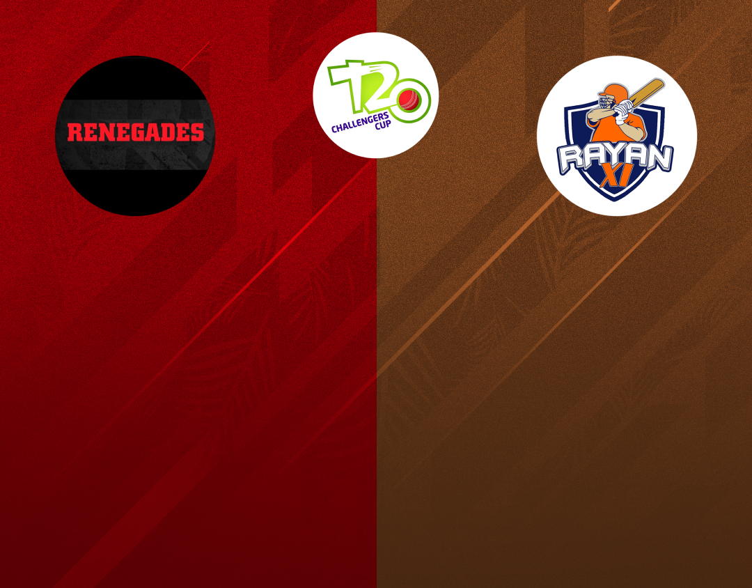 Match 16 of kcc t20 challengers cup, 2024: renegades cc vs rayan xi banner