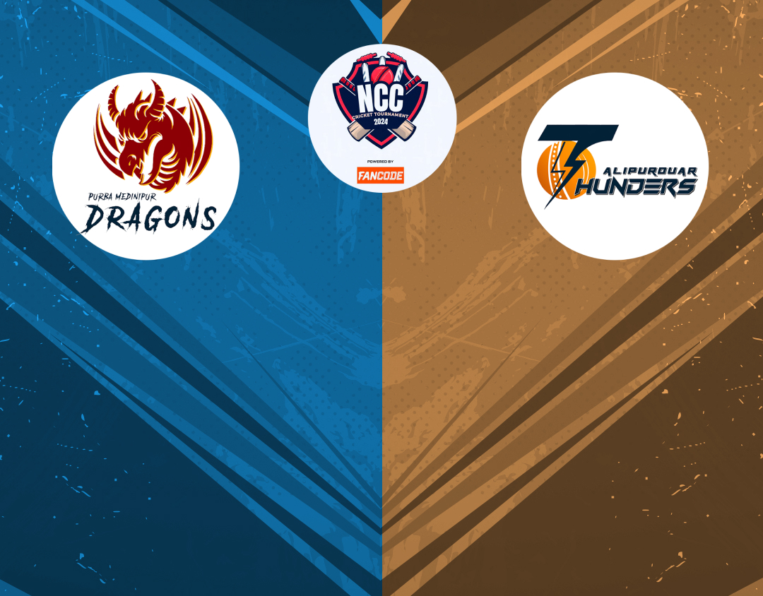 Match 19 of ncc kolkata t20 tournament, 2024: purba medinipur dragons vs alipurduar thunders banner