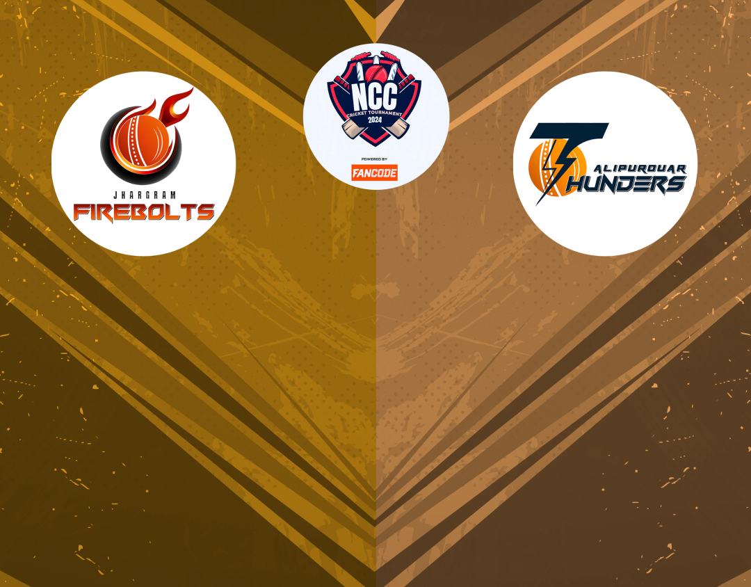 Match 21 of ncc kolkata t20 tournament, 2024: jhargram firebolts vs alipurduar thunders banner