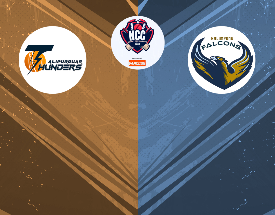 Match 25 of ncc kolkata t20 tournament, 2024: alipurduar thunders vs kalimpong falcons banner