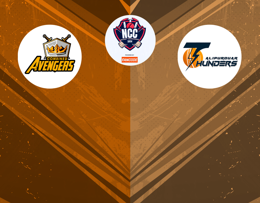 Match 27 of ncc kolkata t20 tournament, 2024: combined avengers vs alipurduar thunders banner