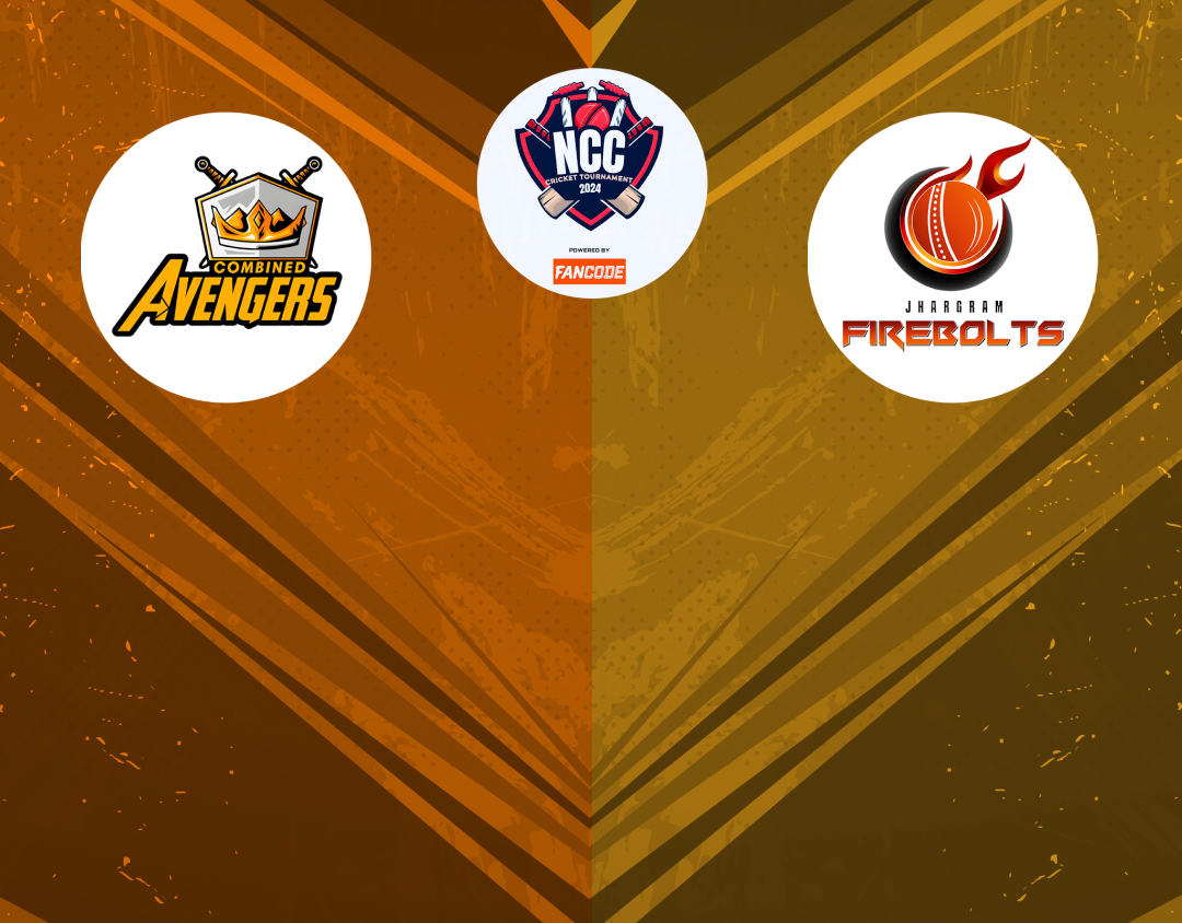 Match 30 of ncc kolkata t20 tournament, 2024: combined avengers vs jhargram firebolts banner