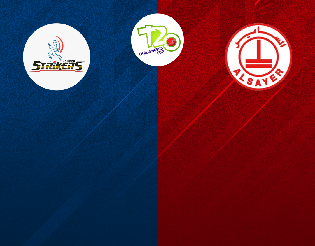 Match 6 of kcc t20 challengers cup, 2024: super xi strikers vs al sayer banner