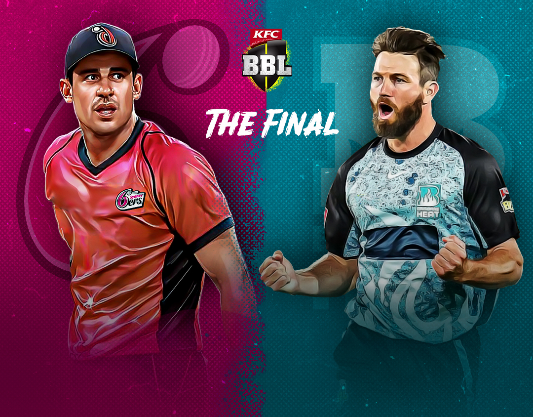 Final of big bash league, 2023-24: sydney sixers vs brisbane heat banner