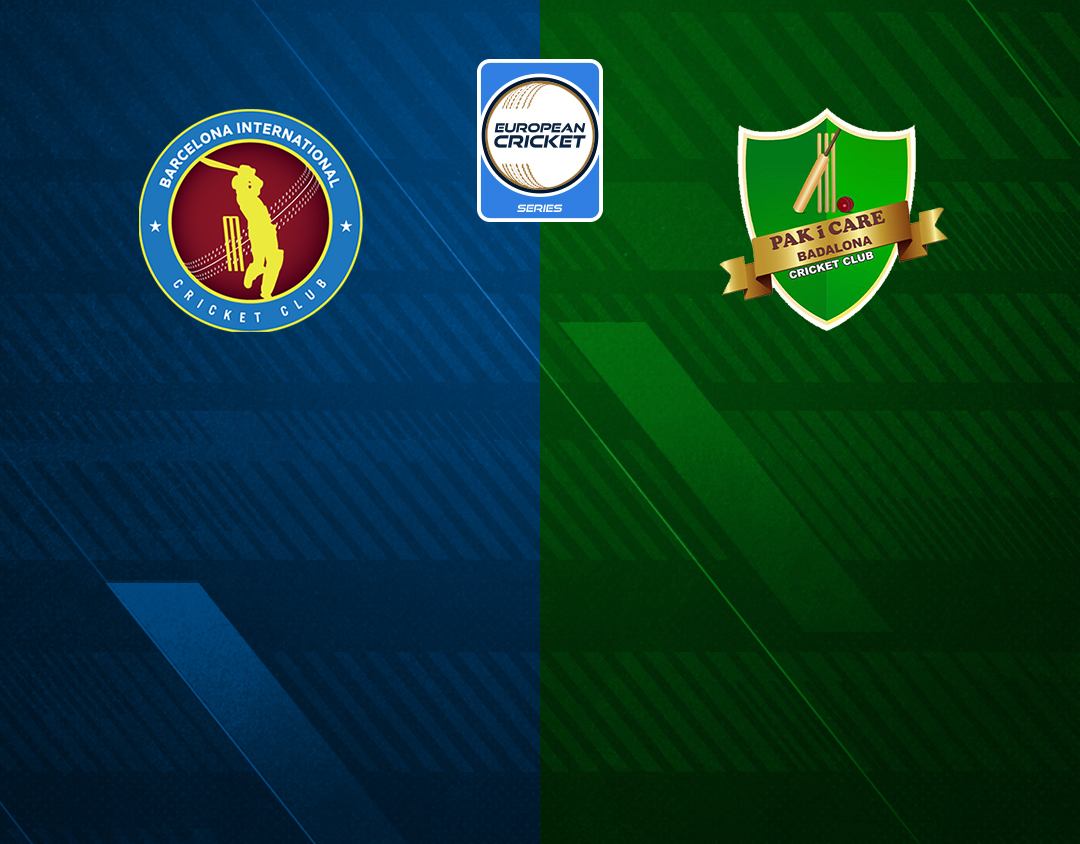 Match 1 of ecs spain, 2024: barcelona international vs pak i care badalona banner