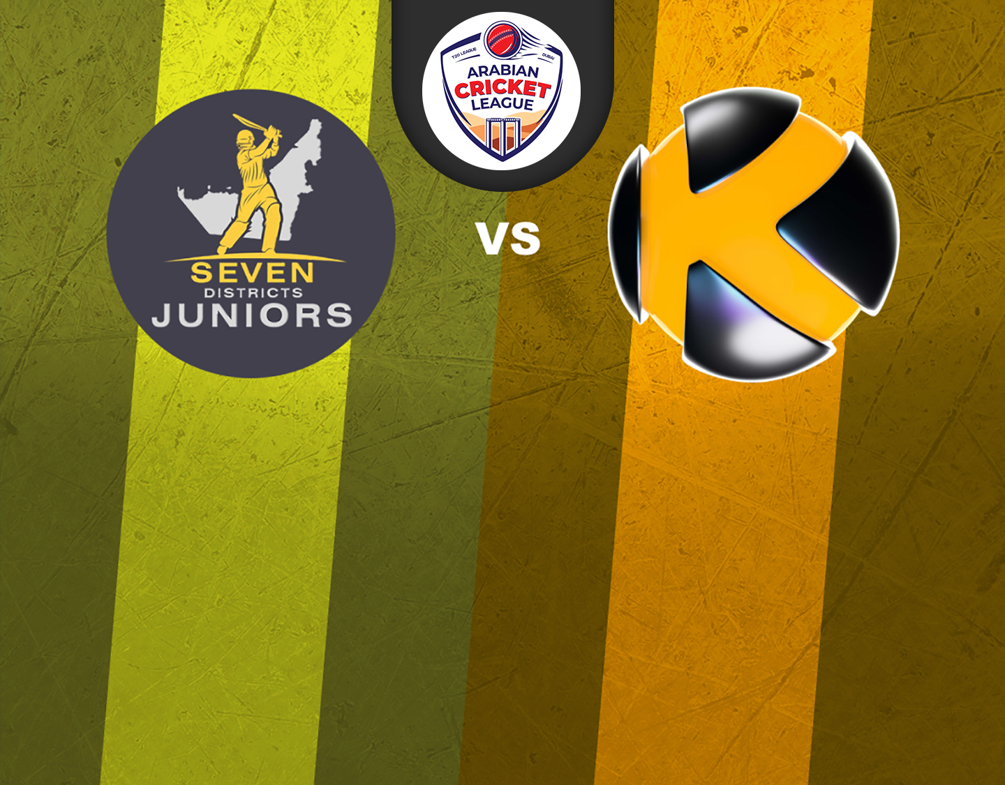 Match 10 of icca arabian cricket league round 2: seven districts juniors vs karwan cricket club banner