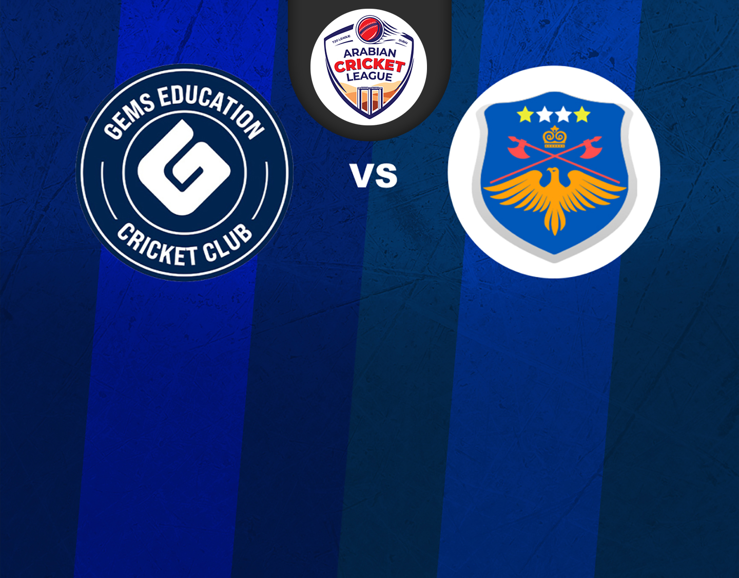 Match 11 of icca arabian cricket league round 2: gems education cc vs golden sapero technical service banner