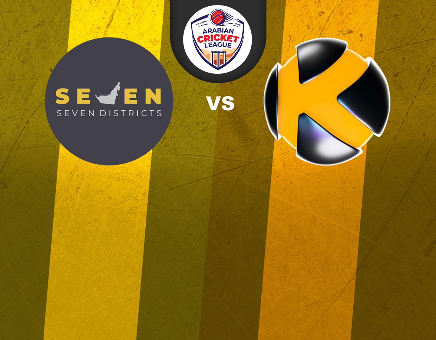 Match 17 of icca arabian cricket league round 2: seven districts vs karwan cricket club banner