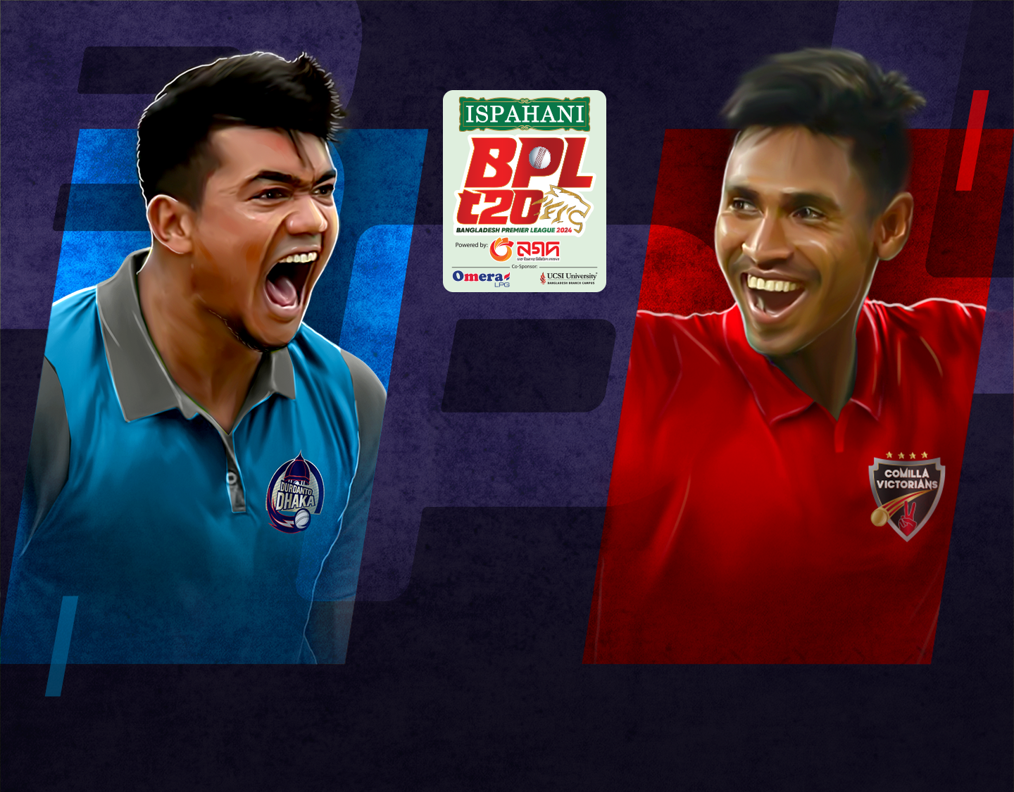 Match 1 of bangladesh premier league, 2024: durdanto dhaka vs comilla victorians banner