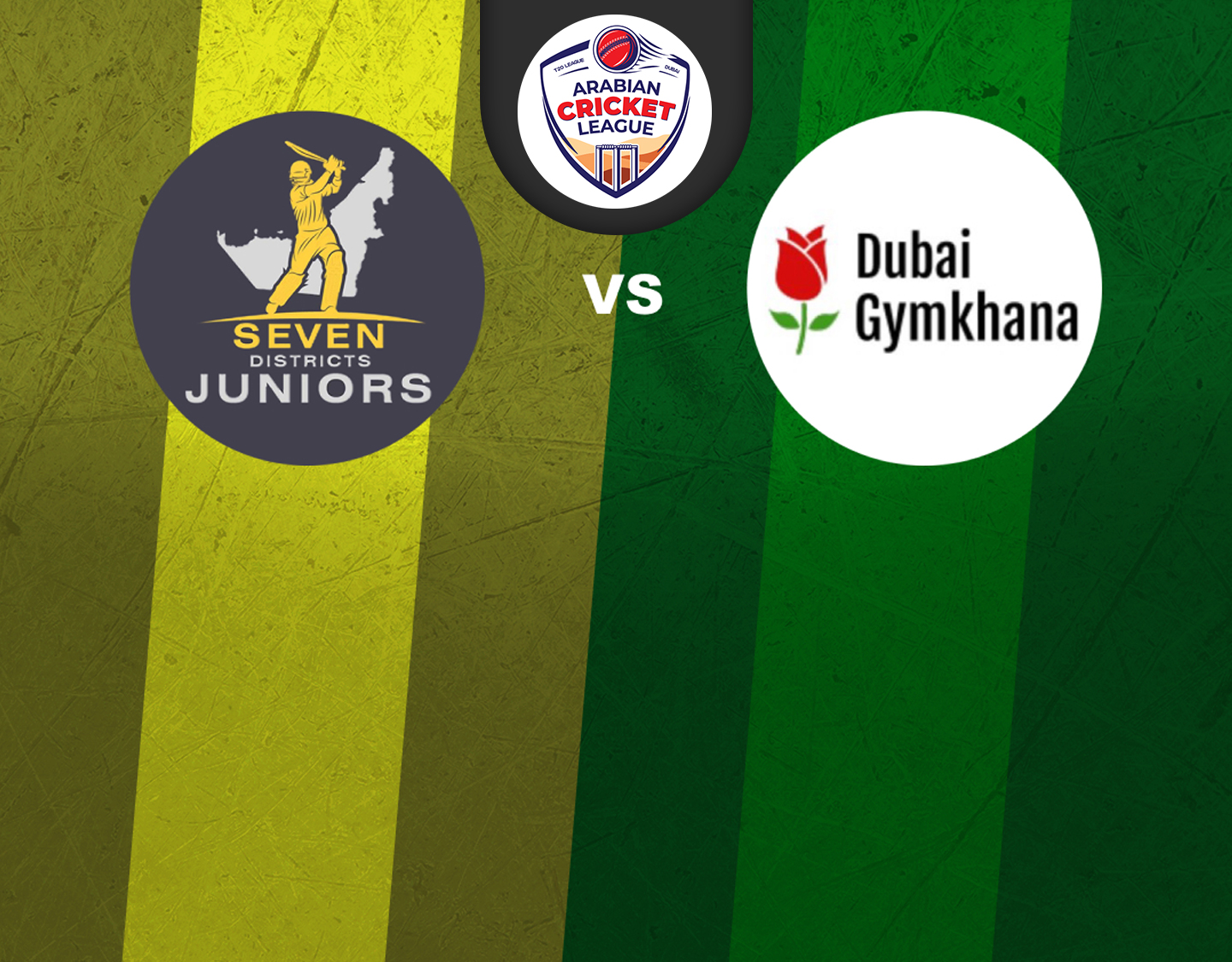 Match 22 of icca arabian cricket league round 2: seven districts juniors vs dubai gymkhana banner